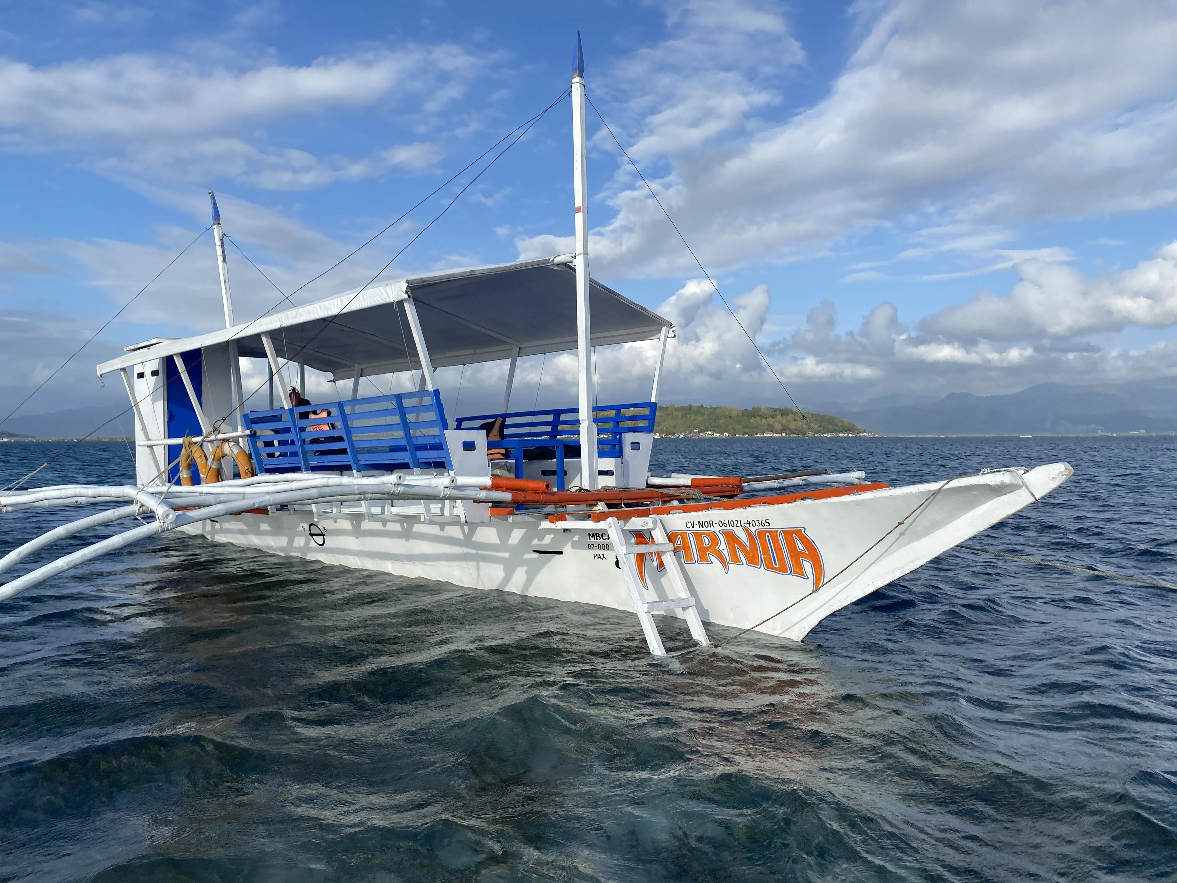 The boat we took around the waters near Bais