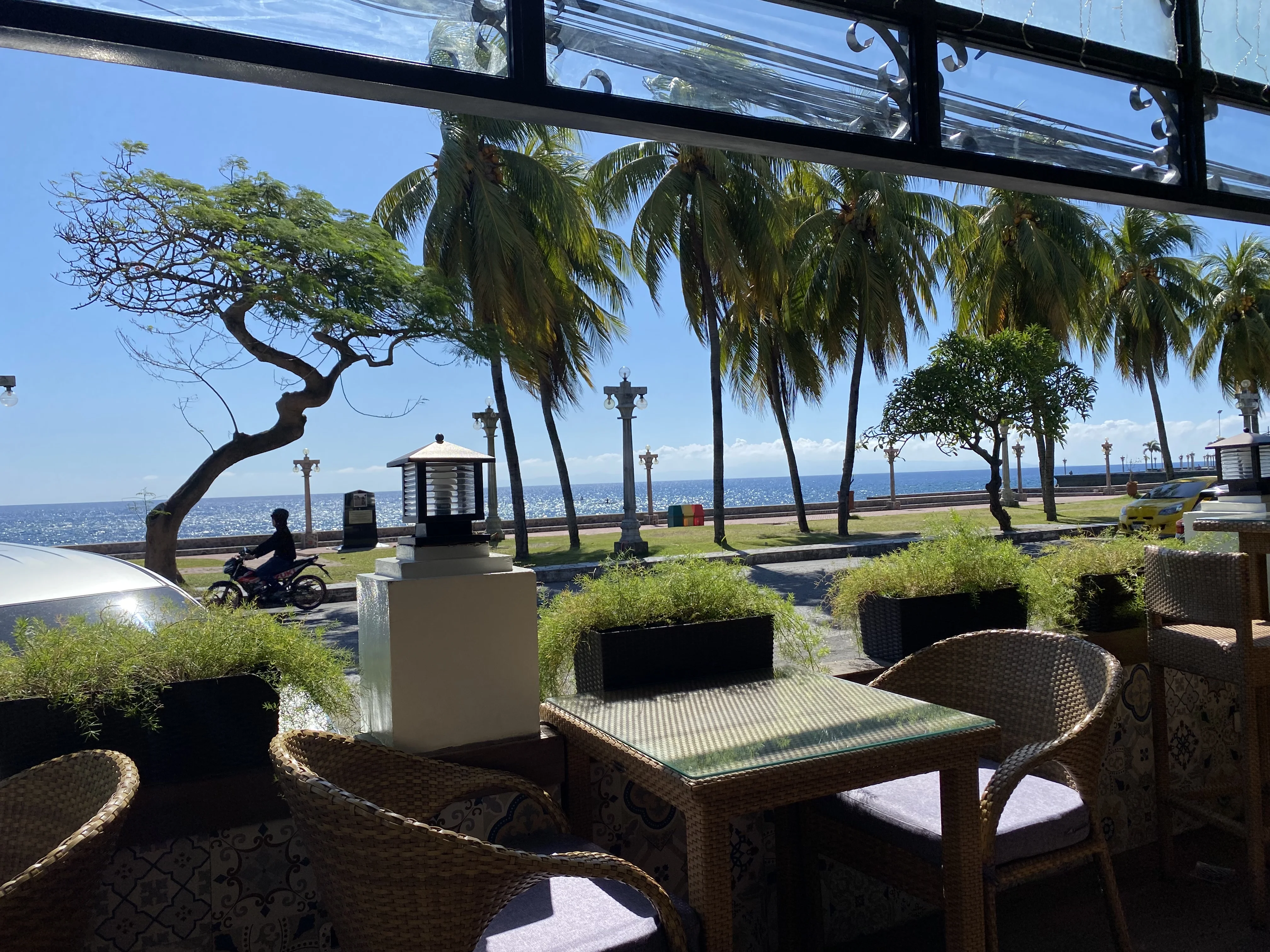 Breakfast with an ocean view at Sans Rival in Dumaguete