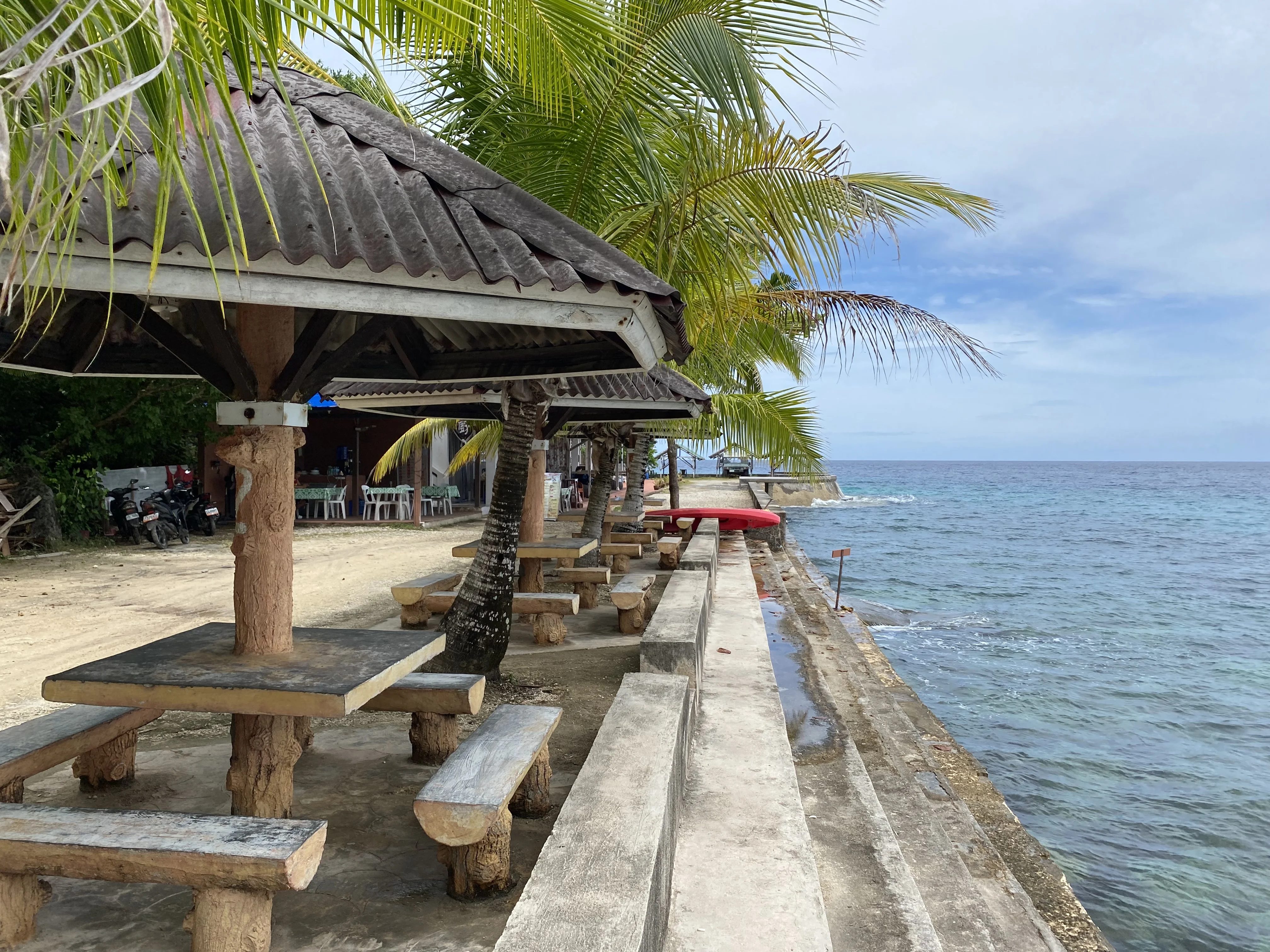 Picnic tables at Salagdoong Beach in Siquijor