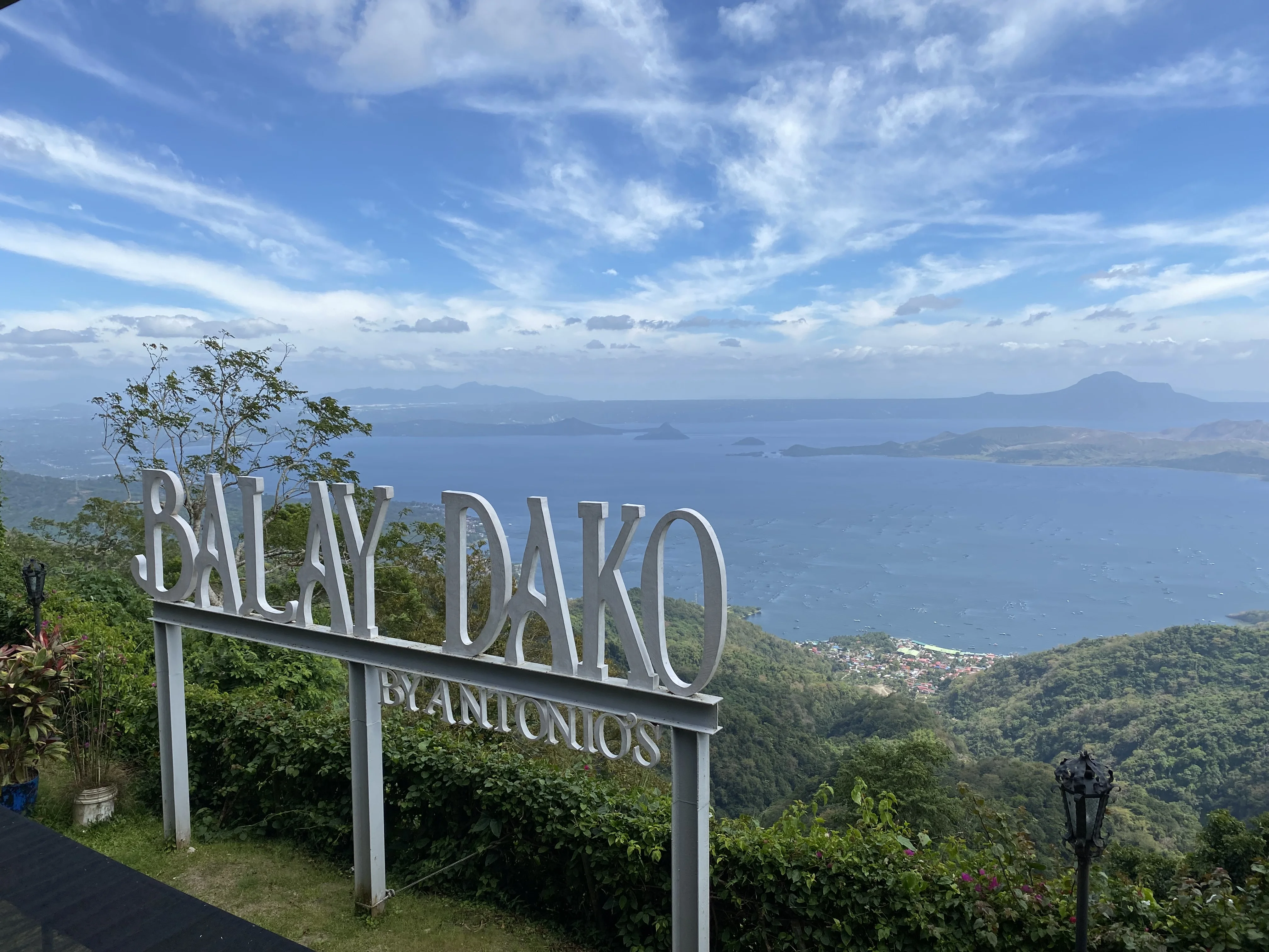 View of Taal Lake from a veranda at Balay Dako
